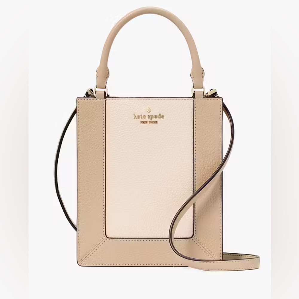 NWT Kate Spade Lena colorblock mini tote in light sand